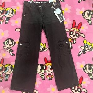 low rise cargo street jeans